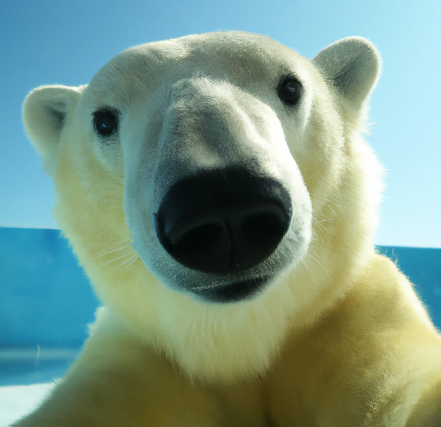 Polar bear on the beach AI art