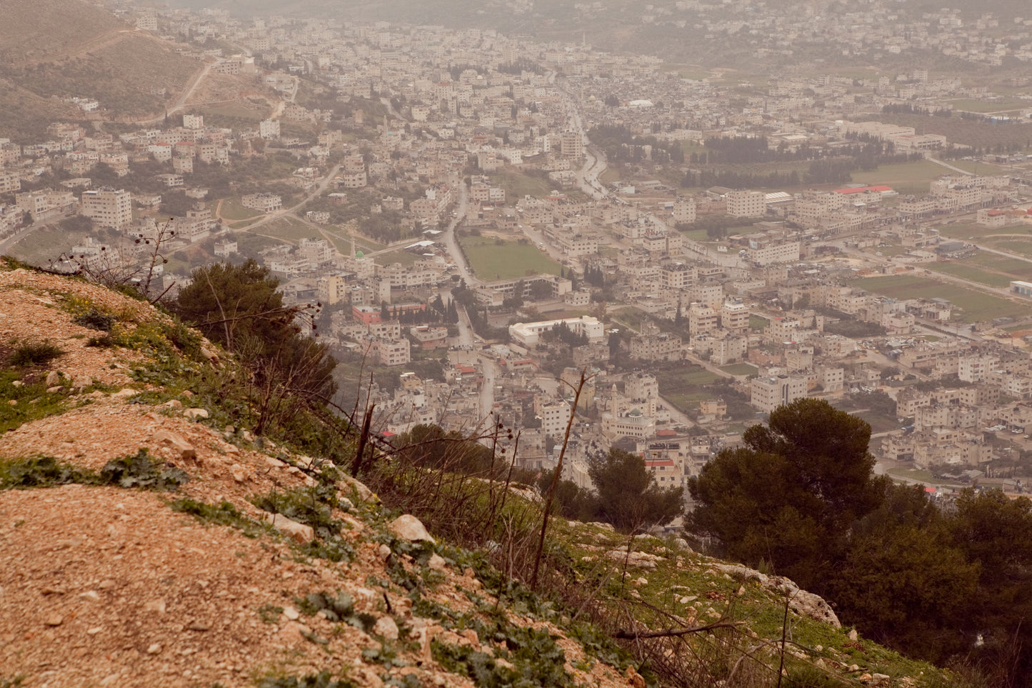 View of the city of Nablus Israel