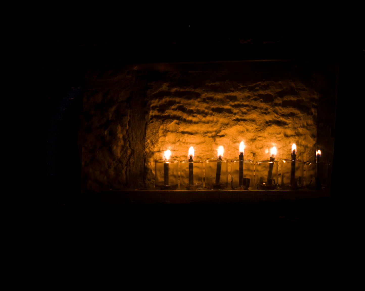 Chanukah candles on street corners