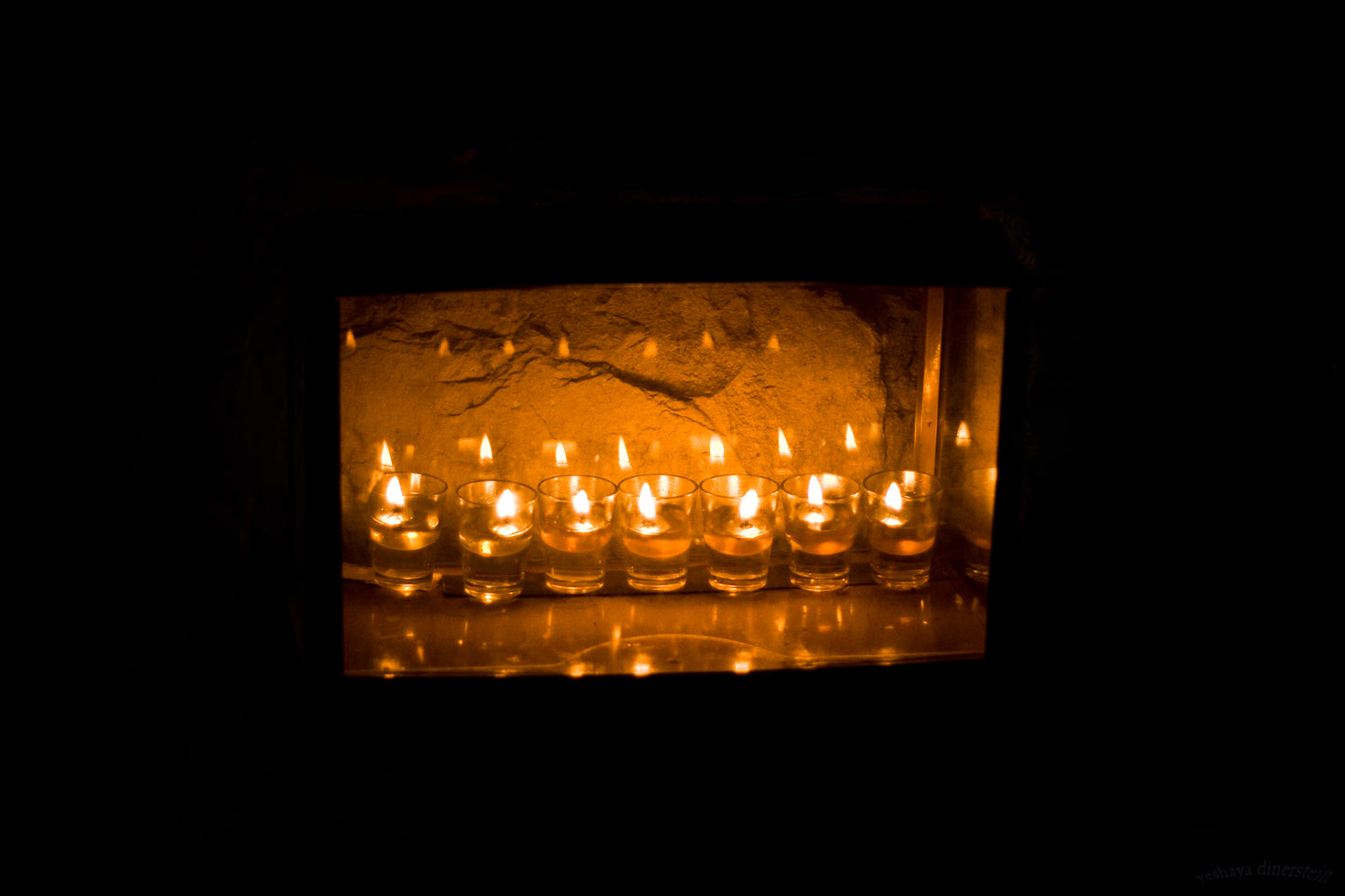 Chanukah candles on street corners