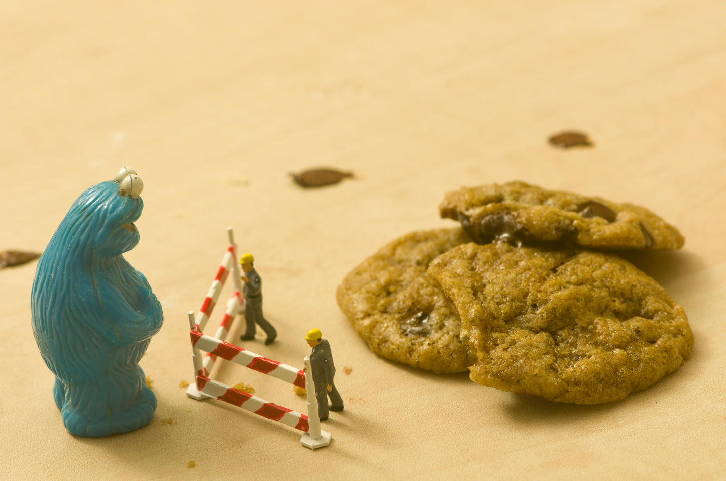 Cookie Monster Playmobil People And a chocolate chip cookie