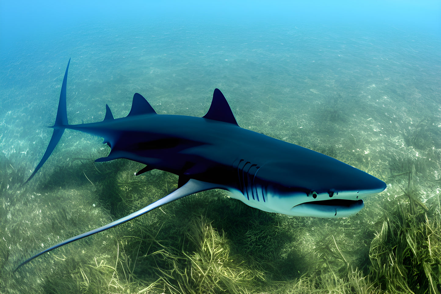 Thresher Shark swimming in the Sea Ai art