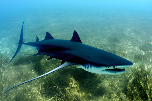Thresher Shark swimming in the Sea Ai art
