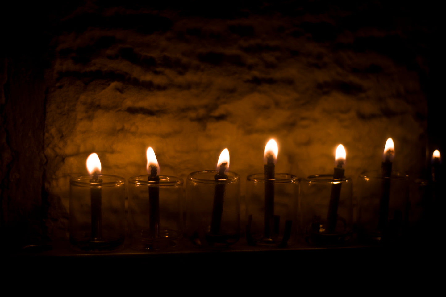 Chanukah candles on street corners