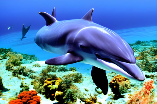 Dolphin swimming in the Sea Ai art