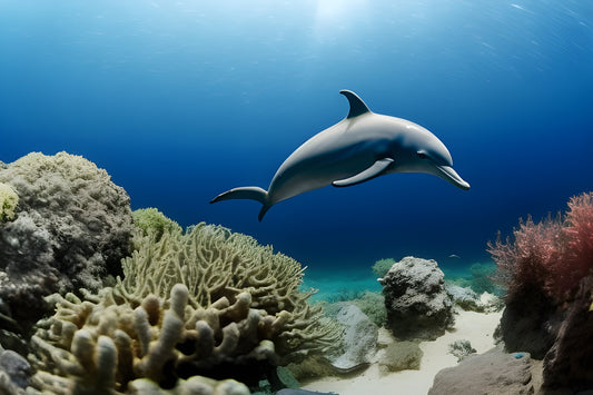 Dolphin swimming in the Sea Ai art