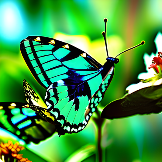 A nice butterfly on a tree branch AI art